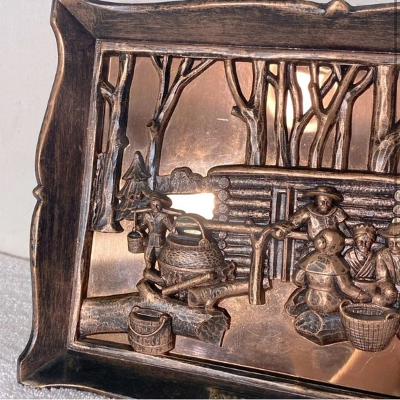 Vintage Coppercraft 3D Wall Art Copper Metalware Plaques  Maple Sugar Time - Picture 2 of 9